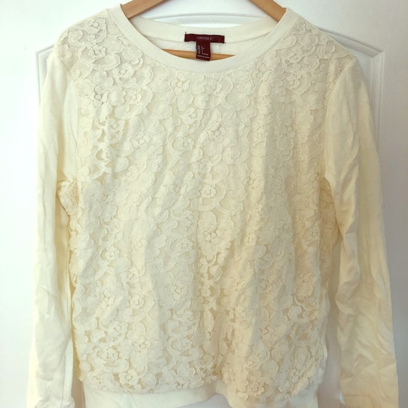Forever 21 lace sweatshirt - Picture 1 of 3